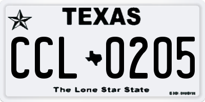 TX license plate CCL0205