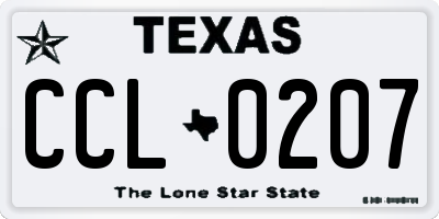 TX license plate CCL0207