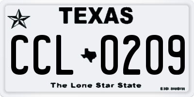 TX license plate CCL0209