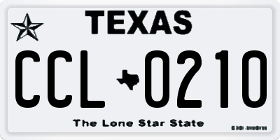 TX license plate CCL0210