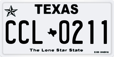 TX license plate CCL0211