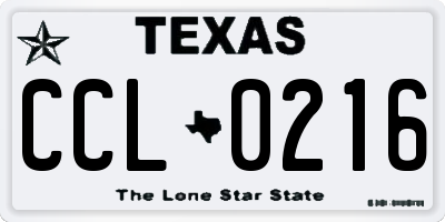 TX license plate CCL0216