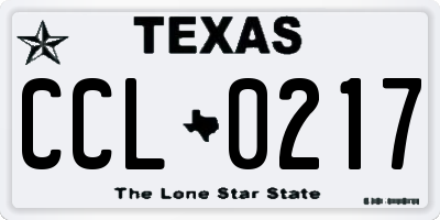 TX license plate CCL0217