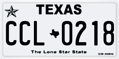 TX license plate CCL0218