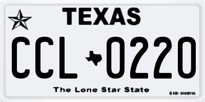 TX license plate CCL0220