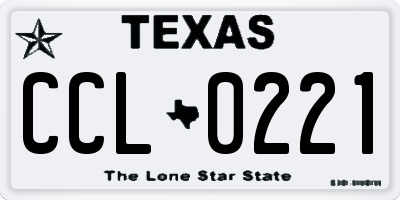 TX license plate CCL0221