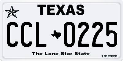 TX license plate CCL0225