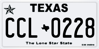 TX license plate CCL0228
