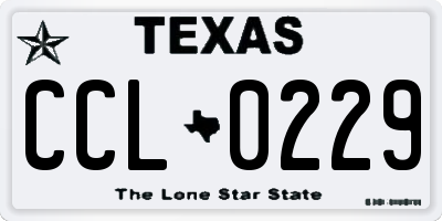 TX license plate CCL0229