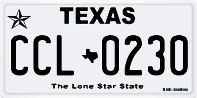 TX license plate CCL0230