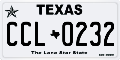 TX license plate CCL0232
