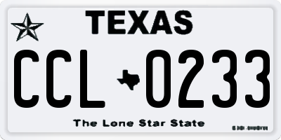 TX license plate CCL0233