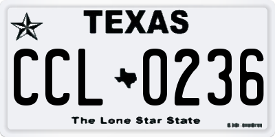 TX license plate CCL0236