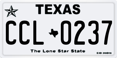 TX license plate CCL0237