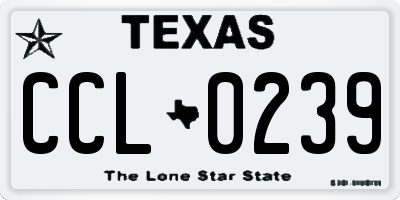 TX license plate CCL0239