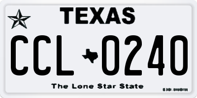 TX license plate CCL0240