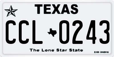 TX license plate CCL0243