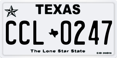 TX license plate CCL0247