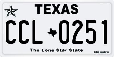 TX license plate CCL0251