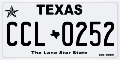 TX license plate CCL0252