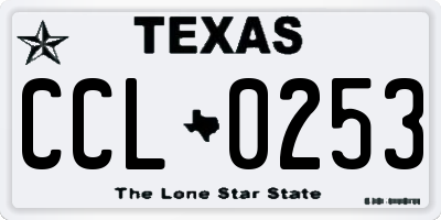 TX license plate CCL0253