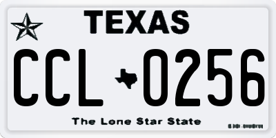 TX license plate CCL0256