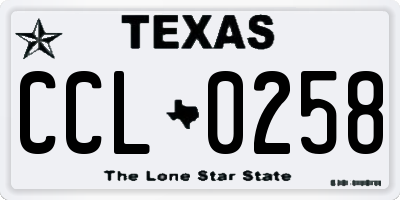 TX license plate CCL0258
