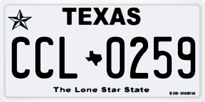 TX license plate CCL0259
