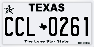 TX license plate CCL0261