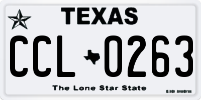 TX license plate CCL0263
