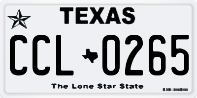 TX license plate CCL0265