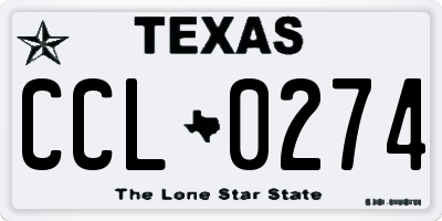 TX license plate CCL0274