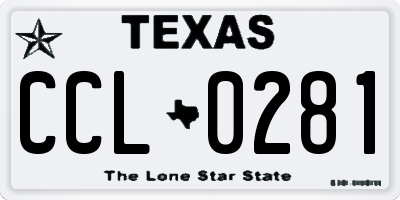 TX license plate CCL0281