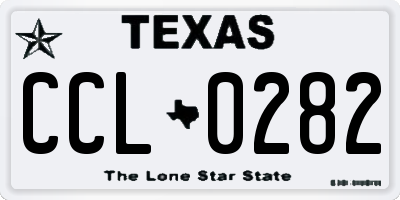 TX license plate CCL0282