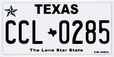 TX license plate CCL0285