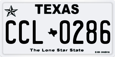 TX license plate CCL0286