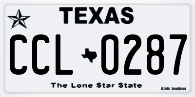 TX license plate CCL0287