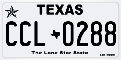 TX license plate CCL0288