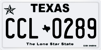 TX license plate CCL0289