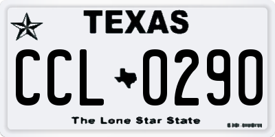 TX license plate CCL0290