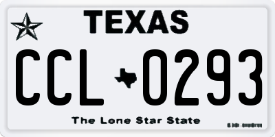 TX license plate CCL0293