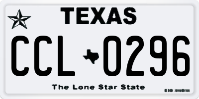 TX license plate CCL0296