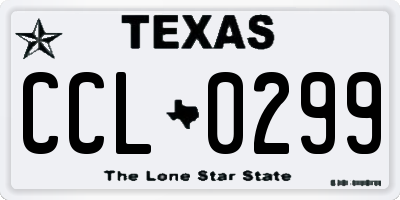 TX license plate CCL0299