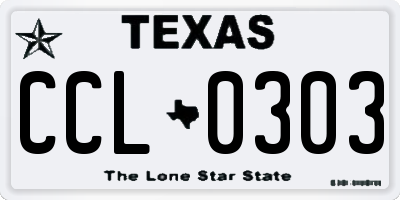 TX license plate CCL0303
