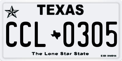 TX license plate CCL0305