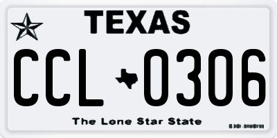 TX license plate CCL0306