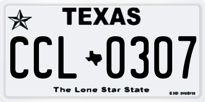 TX license plate CCL0307
