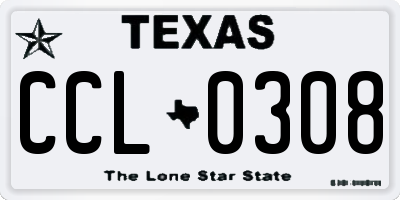 TX license plate CCL0308