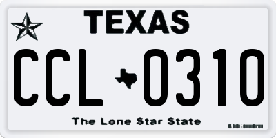 TX license plate CCL0310