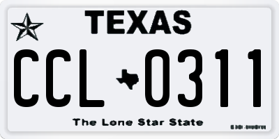 TX license plate CCL0311